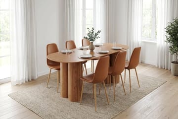 Juno Matgrupp rektangulärt 220 cm Ek med 6 Nibe Matstolar - Ek - Products - Möbler - Bord & matgrupp - Matgrupp