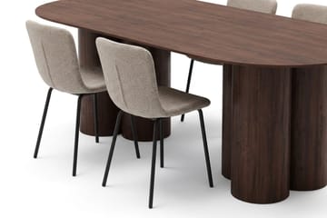 Juno Matgrupp rektangulärt 220 cm Valnöt med 6 Katy Matstolar - Valnöt - Products - Möbler - Bord & matgrupp - Matgrupp