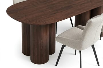 Juno Matgrupp rektangulärt 220 cm Valnöt med 6 Mora Matstolar - Valnöt - Products - Möbler - Bord & matgrupp - Matgrupp