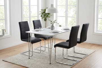 Matgrupp Kronblom 120 cm med 4 Cibus stolar - Vit - Products - Möbler - Bord & matgrupp - Matgrupp