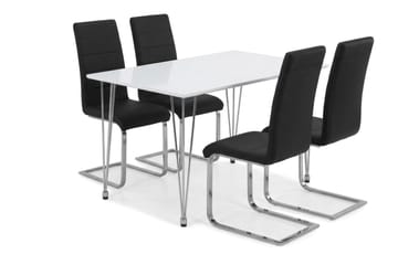 Matgrupp Kronblom 120 cm med 4 Cibus stolar - Vit - Products - M öbler - Bord & matgrupp - Matgrupp