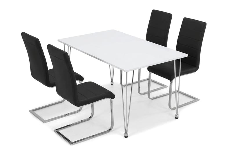 Matgrupp Kronblom 120 cm med 4 Cibus stolar - Vit - Products - Möbler - Bord & matgrupp - Matgrupp