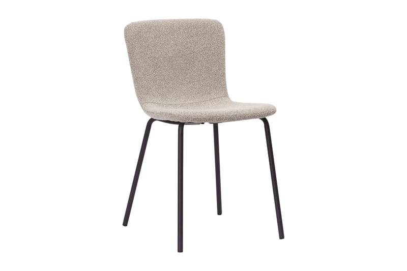 Richeto Matbord 240 cm med 4 Katy Matstolar - Naturlig finish / Greige Bouclé / Metallben Svart - Products - Möbler - Bord & matgrupp - Matgrupp