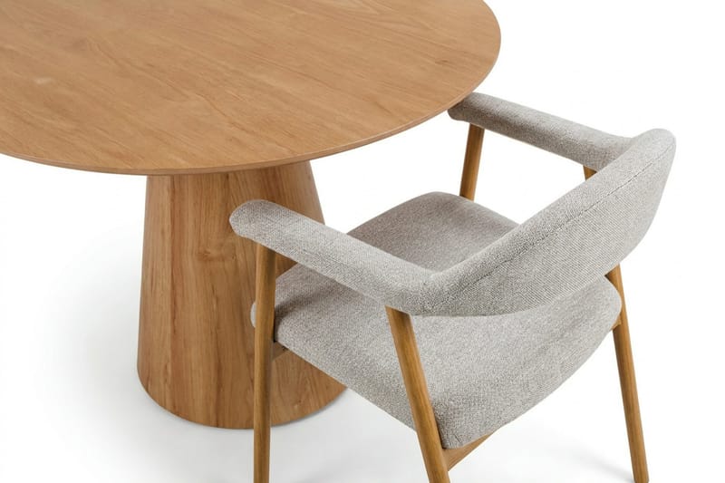 Siena Matgrupp runt 110 cm Ek med 4 Ronja Matstolar - Sand/Ek - Products - Möbler - Bord & matgrupp - Matgrupp