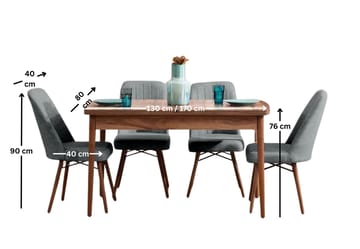 Teral Matgrupp Förlängningsbar 130-170 cm med 4 Stolar - Products - Möbler - Bord & matgrupp - Matgrupp