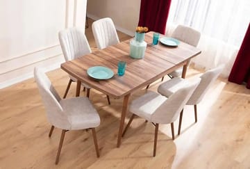 Teral Matgrupp Förlängningsbar 130-170 cm med 6 Stolar - Products - Möbler - Bord & matgrupp - Matgrupp