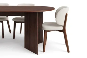 Vera Matgrupp 220 cm rektangulärt i Valnöt med 6 Eira Matstolar - Valnöt - Products - Möbler - Bord & matgrupp - Matgrupp
