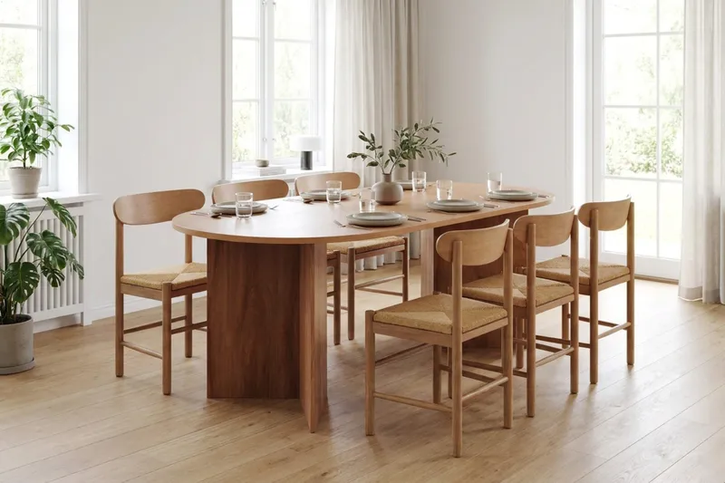 Vera Matgrupp rektangulärt 180 cm Ek med 6 Malte Matstolar - Products - Möbler - Bord & matgrupp - Matgrupp