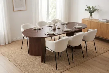 Vera Matgrupp rektangulärt 180 cm Valnöt med 6 Filip Matstolar - Valnöt - Products - Möbler - Bord & matgrupp - Matgrupp