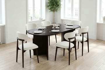 Vera Matgrupp rektangulärt 220 cm Rökt Ek med 6 Molly Matstolar - Rökt ek - Products - Möbler - Bord & matgrupp - Matgrupp