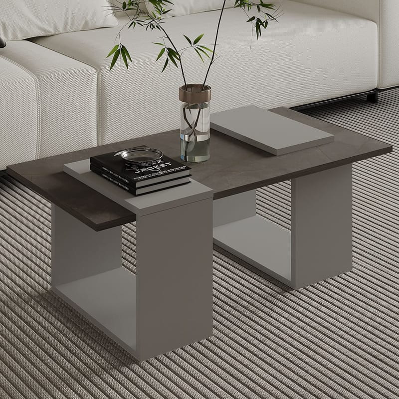 Matris Soffbord 90x37x46,6 cm - Gordion Marble och Grey - Products - Möbler - Bord & matgrupp - Soffbord