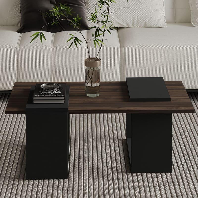 Matris Soffbord 90x37x46,6 cm - Valnöt och antracit - Products - Möbler - Bord & matgrupp - Soffbord
