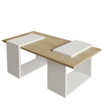 Matris Soffbord 90x37x46,6 cm - Vit och Sapphire Oak - Products - Möbler - Bord & matgrupp - Soffbord