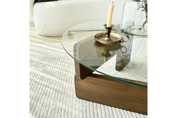 Mijara Soffbord 75 cm - Valnöt/Transparent - Products - Möbler - Bord & matgrupp - Soffbord