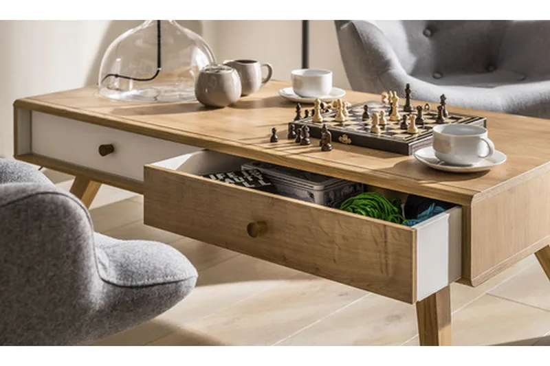 Nature Låda till Soffbord Vit/Natur - VOX - Products - Möbler - Bord & matgrupp - Bordstillbehör