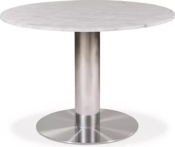 Next runt matbord i marmor D105 cm - Borstad stål / Marmor (Vit) - Borstad stål/Marmor Vit - Products - Möbler - Bord & matgrupp - Matbord & köksbord