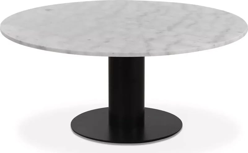 Next runt soffbord i marmor D105 cm - Svart / marmor (Vit) - Svart/marmor vit - Products - Möbler - Bord & matgrupp - Soffbord