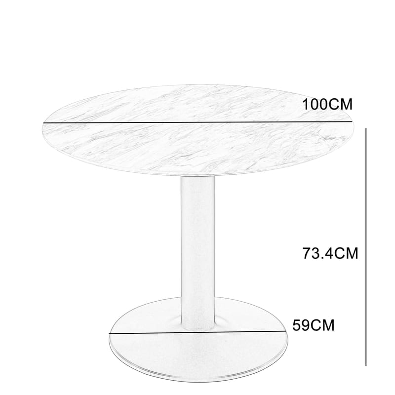 Noah runt matbord Ø100 cm - Marmor/svart - Marmor/svart - Products - Möbler - Bord & matgrupp - Matbord & köksbord