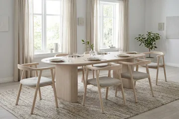 Noira Matbord 180x90 cm Fanér - Vitlaserad - Products - Möbler - Bord & matgrupp - Matbord & köksbord