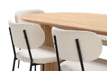 Noira Matbord 220 cm Massiv Ek med 6st Gemmiano Matstol - Natur - Products - Möbler - Bord & matgrupp - Matgrupp