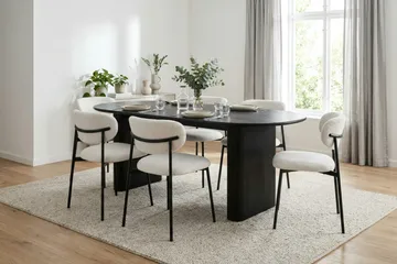 Noira Matbord 220x100 cm Fanér - Svartlaserad ek - Products - Möbler - Bord & matgrupp - Matbord & köksbord