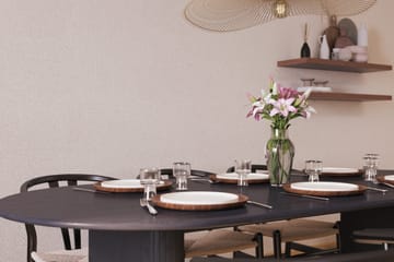 Noira Matgrupp 220 cm Massiv Ek med 6 Dastoori Matstolar - Svart - Products - Möbler - Bord & matgrupp - Matgrupp