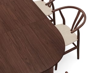 Noira Matgrupp förlängningsbart 160-220 cm Valnöt med 6 Dastoori Matstolar - Valnöt - Products - Möbler - Bord & matgrupp - Matgrupp