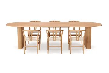 Noira Matgrupp förlängningsbart 220-320 cm Ek med 8 Dastoori Matstolar - Ek - Products - Möbler - Bord & matgrupp - Matgrupp