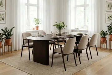 Noira Matgrupp förlängningsbart 220-320 cm Rökt Ek med 8 Reciclar Matstolar - Rökt ek - Products - Möbler - Bord & matgrupp - Matgrupp