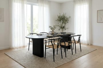 Noira Matgrupp förlängningsbart 220-320 cm Svart med 6 Elysia Matstolar - Products - Möbler - Bord & matgrupp - Matgrupp