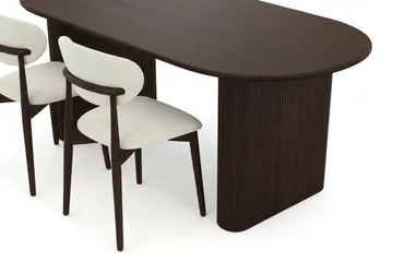 Noira Matgrupp rektangulärt 180 cm Rökt Ek med 6 Molly Matstolar - Rökt ek - Products - Möbler - Bord & matgrupp - Matgrupp