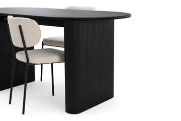 Noira Matgrupp rektangulärt 180 cm Svart med 6 Gemmiano Matstolar - Svart - Products - Möbler - Bord & matgrupp - Matgrupp