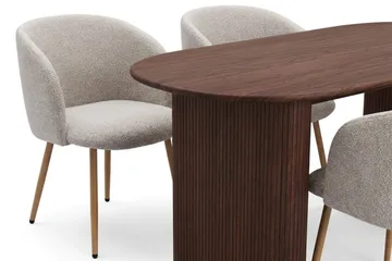 Noira Matgrupp rektangulärt 180 cm Valnöt med 6 Greya Matstolar - Valnöt - Products - Möbler - Bord & matgrupp - Matgrupp