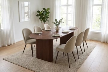 Noira Matgrupp rektangulärt 180 cm Valnöt med 6 Nibe Plus Matstolar - Valnöt - Products - Möbler - Bord & matgrupp - Matgrupp