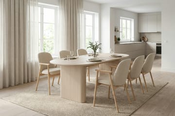 Noira Matgrupp rektangulärt 180 cm Vitlaserad med 6 Reciclar Matstolar - Vitlaserad - Products - Möbler - Bord & matgrupp - Matgrupp
