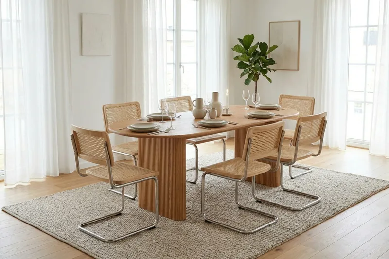 Noira Matgrupp rektangulärt 220 cm Ek med 8 Build Matstolar - Ek - Products - Möbler - Bord & matgrupp - Matgrupp