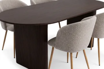 Noira Matgrupp rektangulärt 220 cm med 6 Greya Matstolar - Rökt ek - Products - Möbler - Bord & matgrupp - Matgrupp