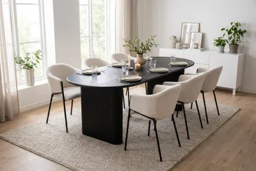 Noira Matgrupp rektangulärt 220 cm Svart med 6 Filip Matstolar - Svartlaserad ek - Products - Möbler - Bord & matgrupp - Matgrupp