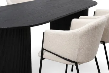 Noira Matgrupp rektangulärt 220 cm Svart med 6 Filip Matstolar - Svartlaserad ek - Products - Möbler - Bord & matgrupp - Matgrupp