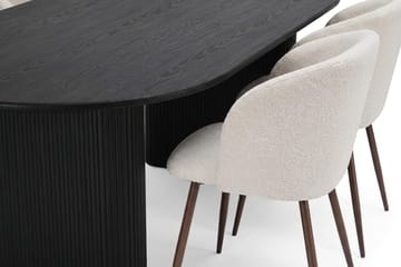 Noira Matgrupp rektangulärt 220 cm Svart med 6 Greya Matstolar - Svartlaserad ek - Products - Möbler - Bord & matgrupp - Matgrupp