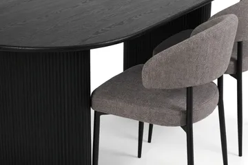 Noira Matgrupp rektangulärt 220 cm Svart med 6 Sawako Matstolar - Svartlaserad ek - Products - Möbler - Bord & matgrupp - Matgrupp