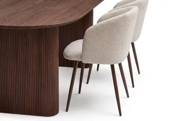 Noira Matgrupp rektangulärt 220 cm Valnöt med 6 Greya Matstolar - Valnöt/Vit - Products - Möbler - Bord & matgrupp - Matgrupp