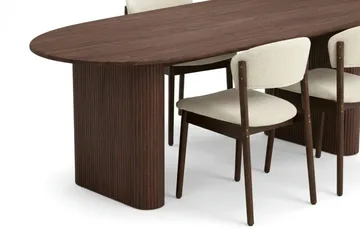 Noira Matgrupp rektangulärt 220 cm Valnöt med 6 Nala Matstolar - Valnöt - Products - Möbler - Bord & matgrupp - Matgrupp