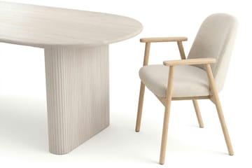 Noira Matgrupp rektangulärt 220 cm Vitlaserad med 8 Reciclar Matstolar - Vitlaserad - Products - Möbler - Bord & matgrupp - Matgrupp