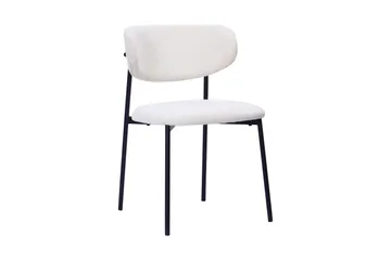 Noira Ovalt Matbord 220 cm med 6 Lucy Matstolar - Svart / Vit Bouclé / Metallben Svart - Products - Möbler - Bord & matgrupp - Matgrupp