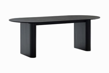 Noira Ovalt Matbord 220 cm Svart +  6 st Nibe stol svart med svarta ben - Svart - Products - Möbler - Bord & matgrupp - Matgrupp