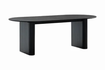 Noira Ovalt Matbord 220 cm Svart +  8 st Nibe stol svart med valnöt ben - Svart - Products - Möbler - Bord & matgrupp - Matgrupp