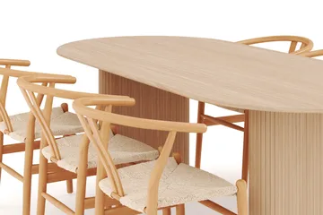 Noira Ovalt Matgrupp 220 cm med 6 Dastoori Matstol - 2220068-6,2098439-1 - Natur - Products - Möbler - Bord & matgrupp - Matgrupp