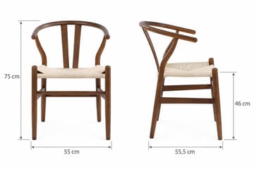 Noira Rektangulär Matgrupp 220 cm – Matbord med 6 Dastoori Matstolar i Trä med Valnötsutseende - Brun - Products - Möbler - Bord & matgrupp - Matgrupp