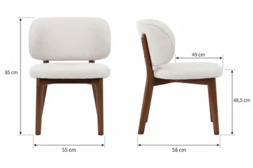 Noira Rektangulär Matgrupp 220 cm – Matbord med 6 Eira Matstolar i Trä med Valnötsutseende - Brun - Products - Möbler - Bord & matgrupp - Matgrupp